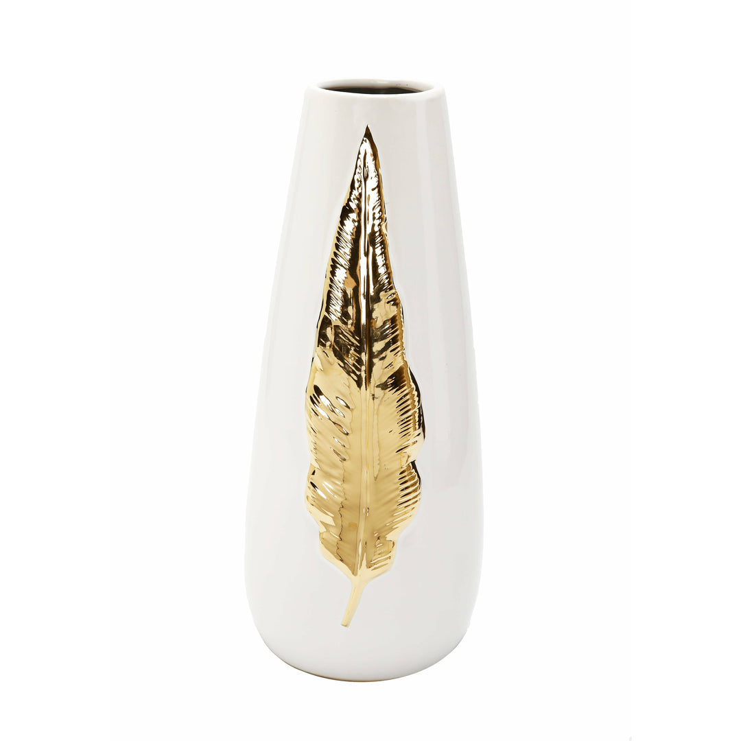 Ceramic Vase Gold Leaf Design