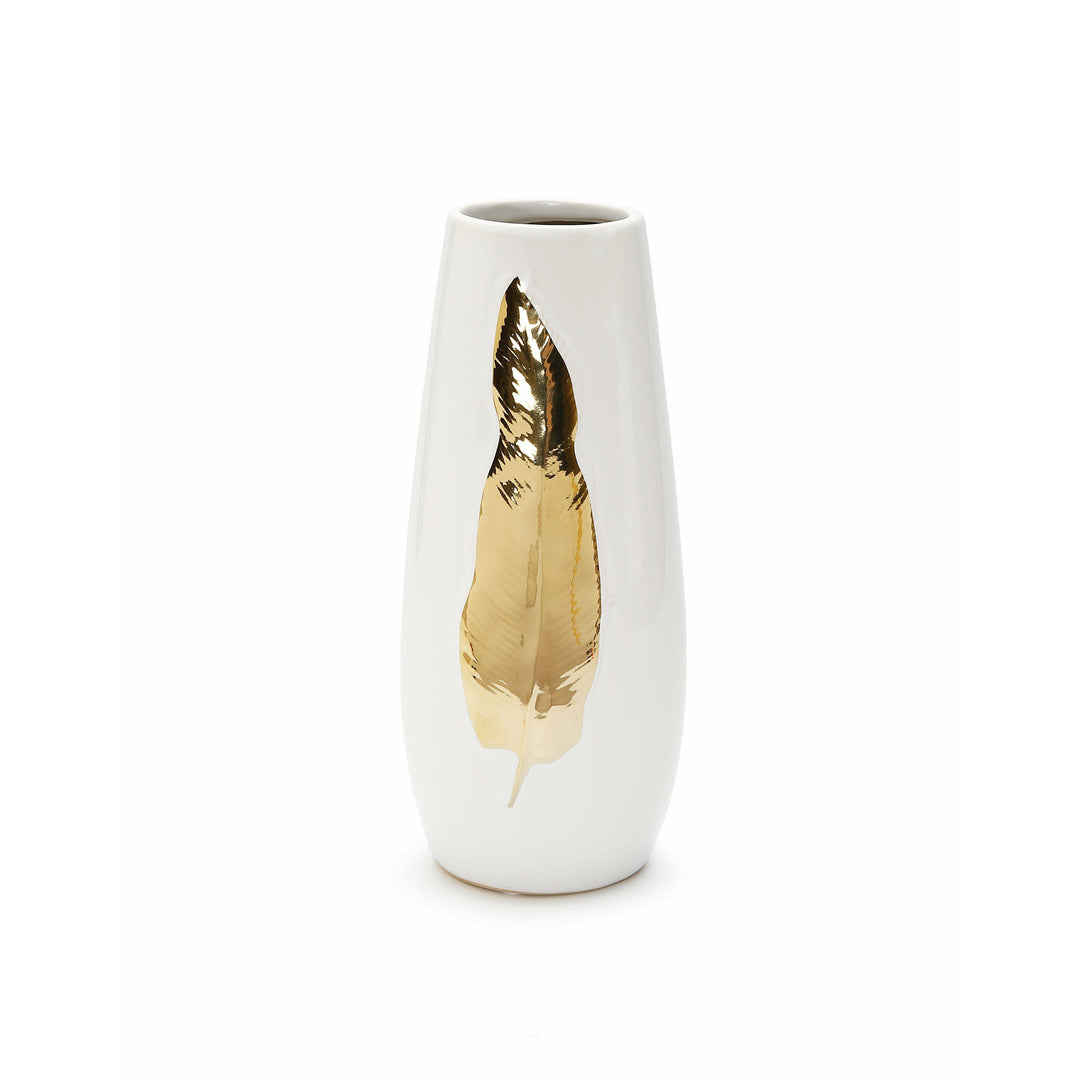 Ceramic Vase Gold Leaf Design