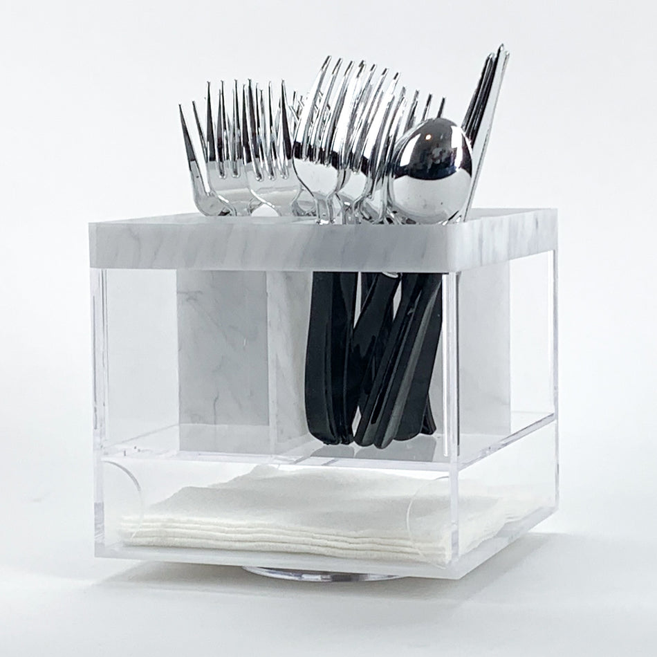 Marble Swivel Silverware Caddy