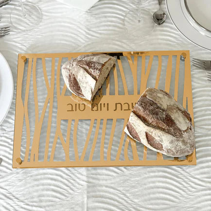 Glass and Mirror Zebra Style Challah Board