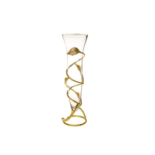 Glass Vase with Gold Leaf Design