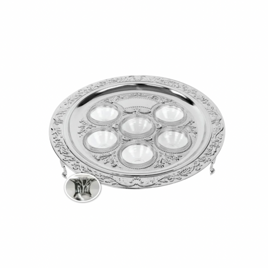 Silver Plated Seder Plate With Legs