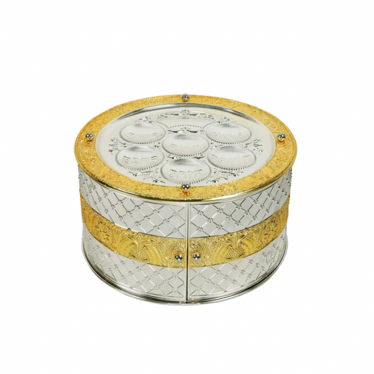 3 Tier Silver & Gold Plated Seder Plate