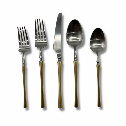 Brushed Gold and Silver Flatware