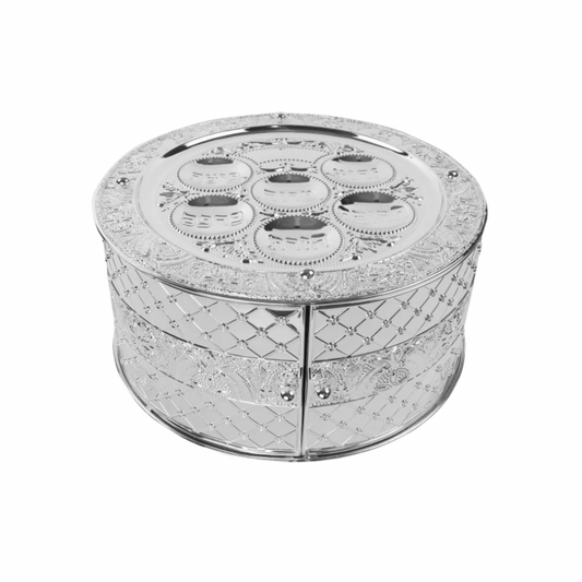 3 Tier Silver Plated Seder Plate