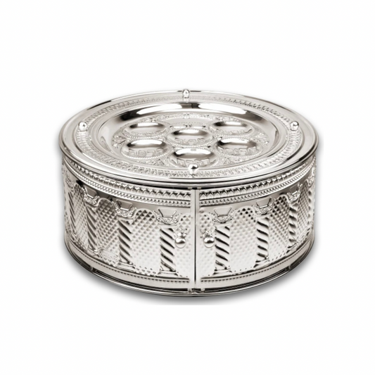 Seder Plate 3 Tier Silver Plated Royal Palace Design