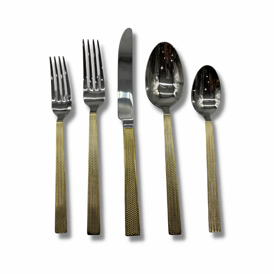 The Hammered Herringbone Flatware